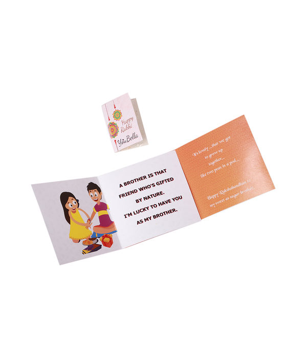 YouBella 2 Rakhi and 2 Greeting Card Combo for Brother, Rakhi Gift for Brother/bhaiyya/bhai (Style 2)